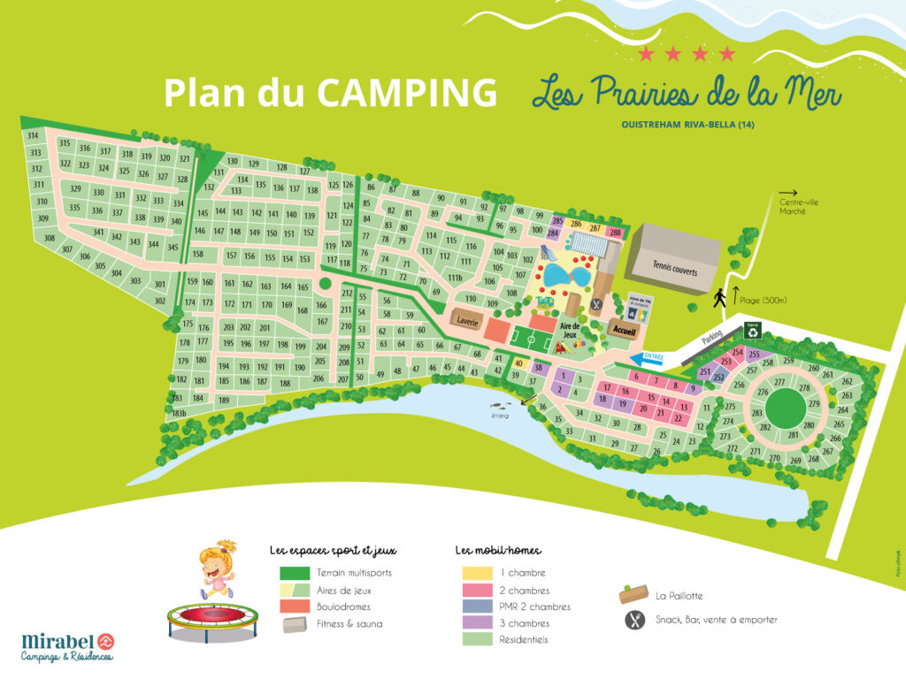plan camping les prairies de la mer